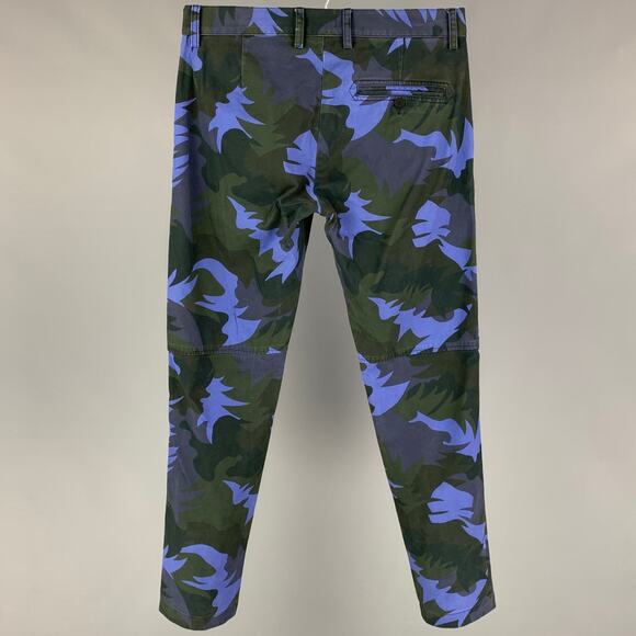 TOMAS MAIER 2018 Size 31 Blue Gray Leaf Print Cotton Pants - Picture 2 of 4